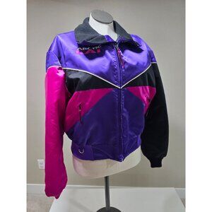 Arctic Cat Womens Purple Pink & Black Colorblock Winter Jacket With Logo Zip-Up